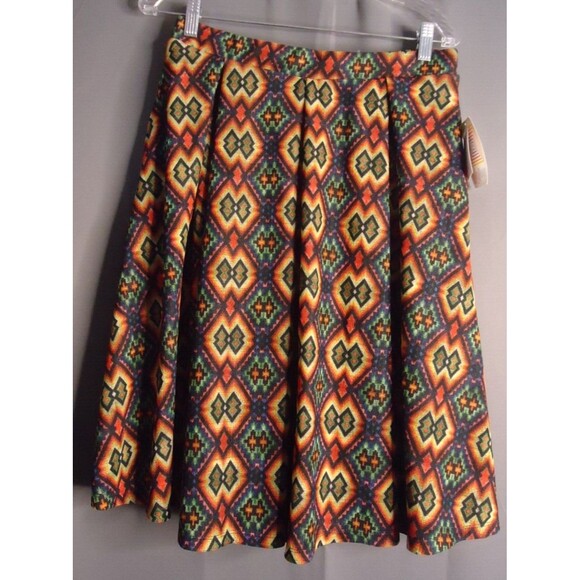 Lularoe Madison Skirt With Pockets Bold Multicolored Geometric Print Size L New - Picture 2 of 8